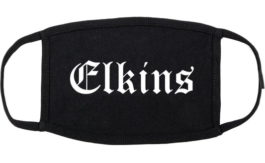 Elkins West Virginia WV Old English Cotton Face Mask Black