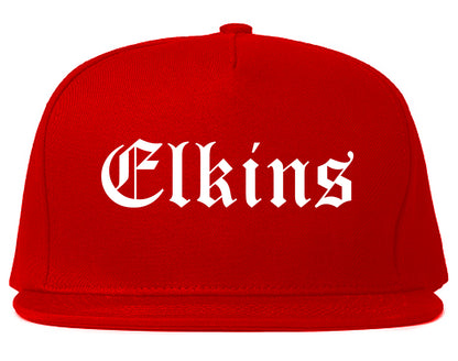 Elkins West Virginia WV Old English Mens Snapback Hat Red