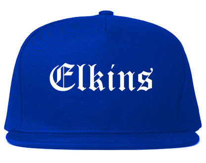 Elkins West Virginia WV Old English Mens Snapback Hat Royal Blue