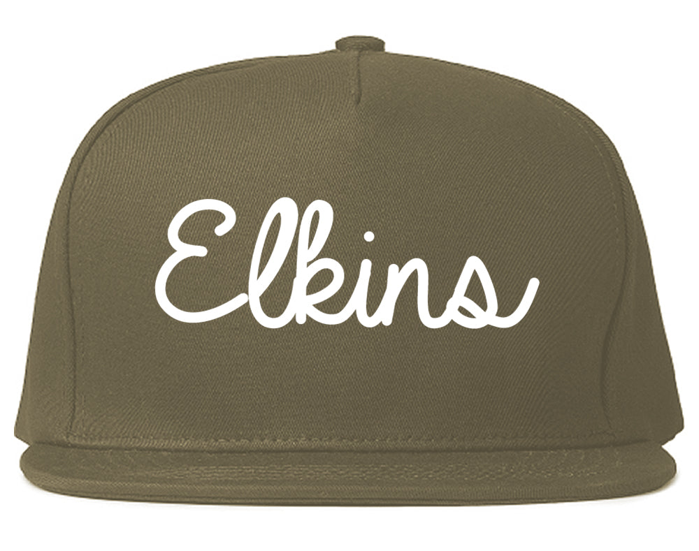 Elkins West Virginia WV Script Mens Snapback Hat Grey