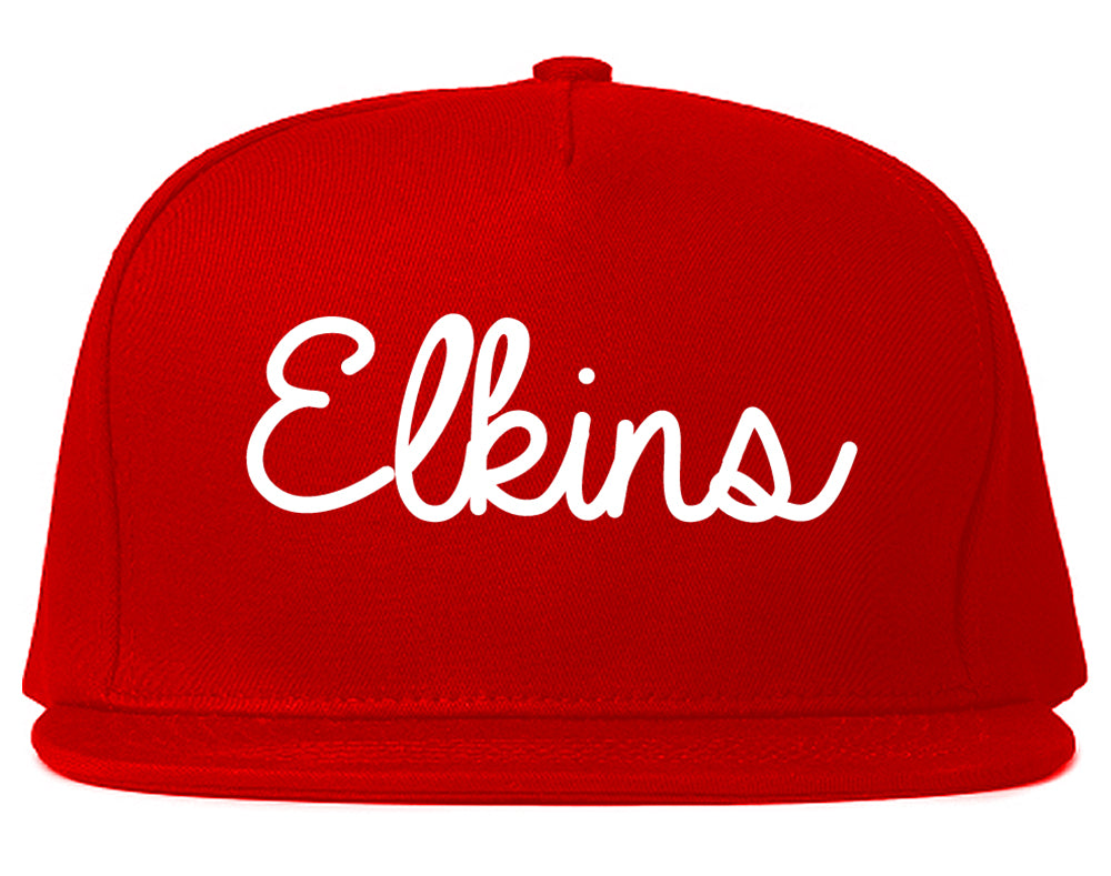 Elkins West Virginia WV Script Mens Snapback Hat Red