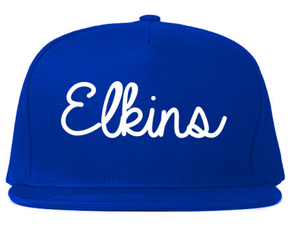 Elkins West Virginia WV Script Mens Snapback Hat Royal Blue