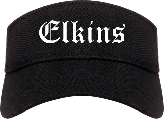 Elkins West Virginia WV Old English Mens Visor Cap Hat Black