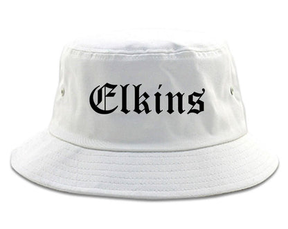 Elkins West Virginia WV Old English Mens Bucket Hat White