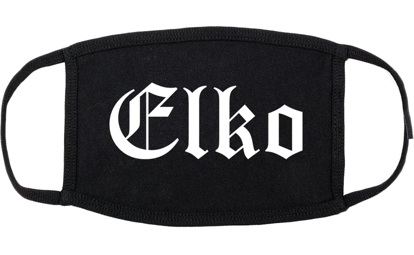 Elko Nevada NV Old English Cotton Face Mask Black