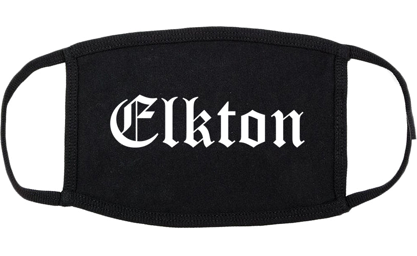 Elkton Maryland MD Old English Cotton Face Mask Black