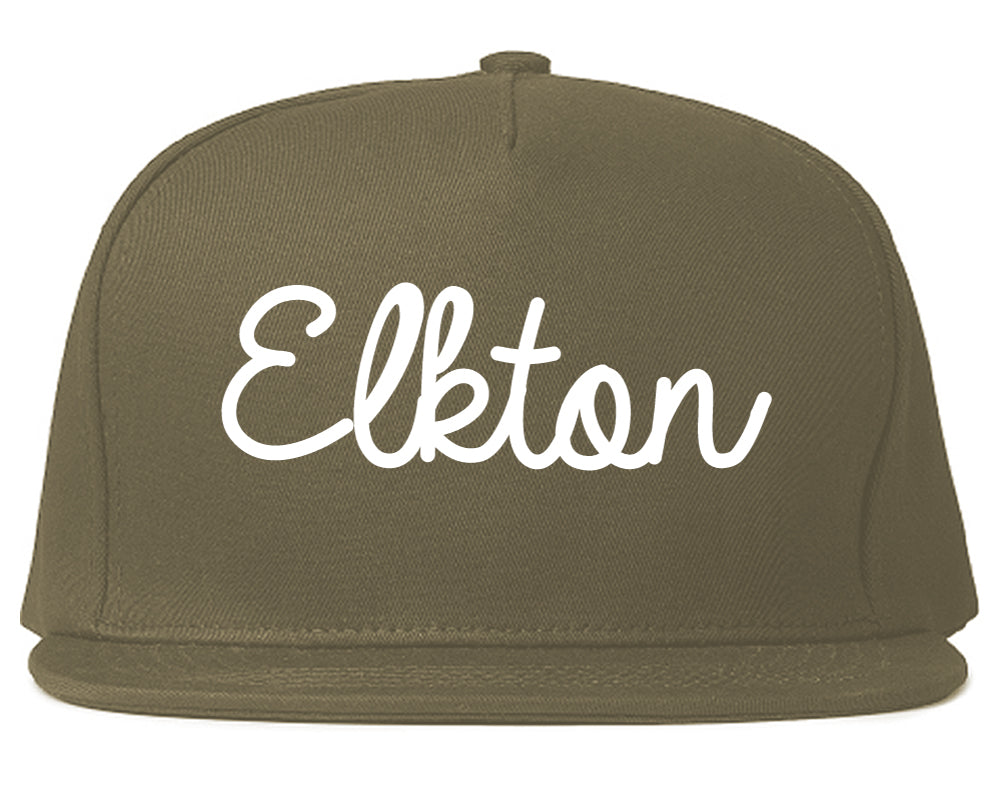 Elkton Maryland MD Script Mens Snapback Hat Grey