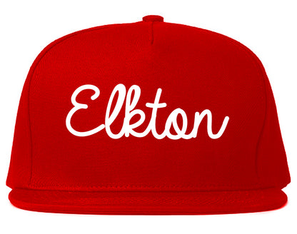 Elkton Maryland MD Script Mens Snapback Hat Red
