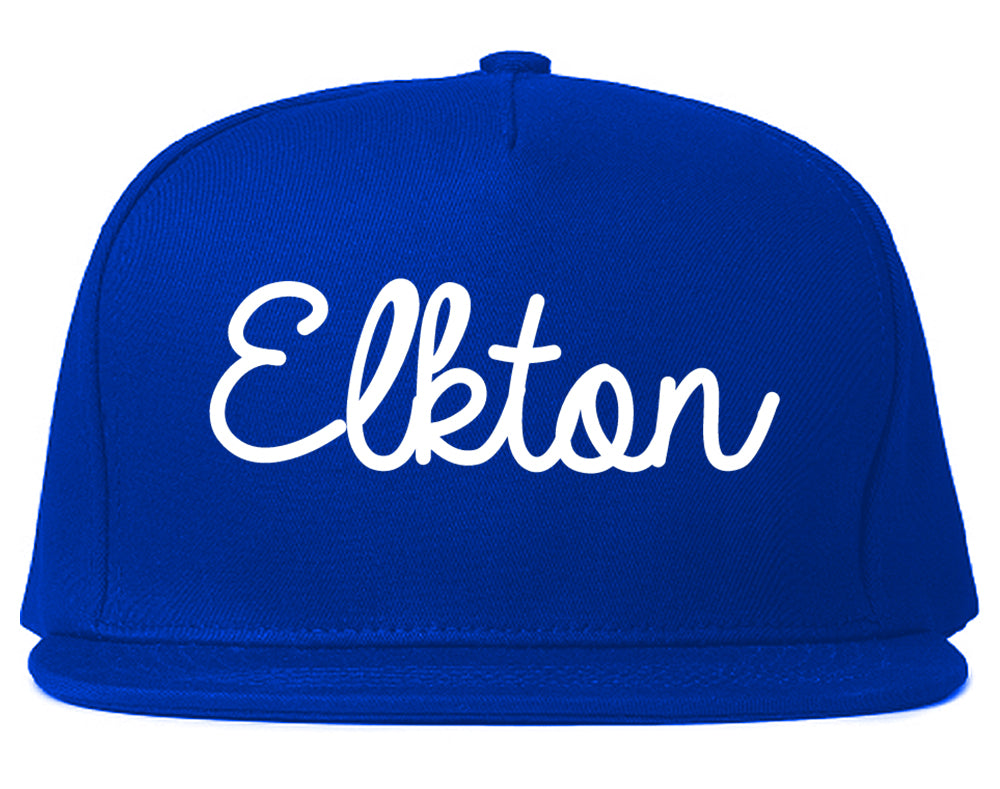 Elkton Maryland MD Script Mens Snapback Hat Royal Blue