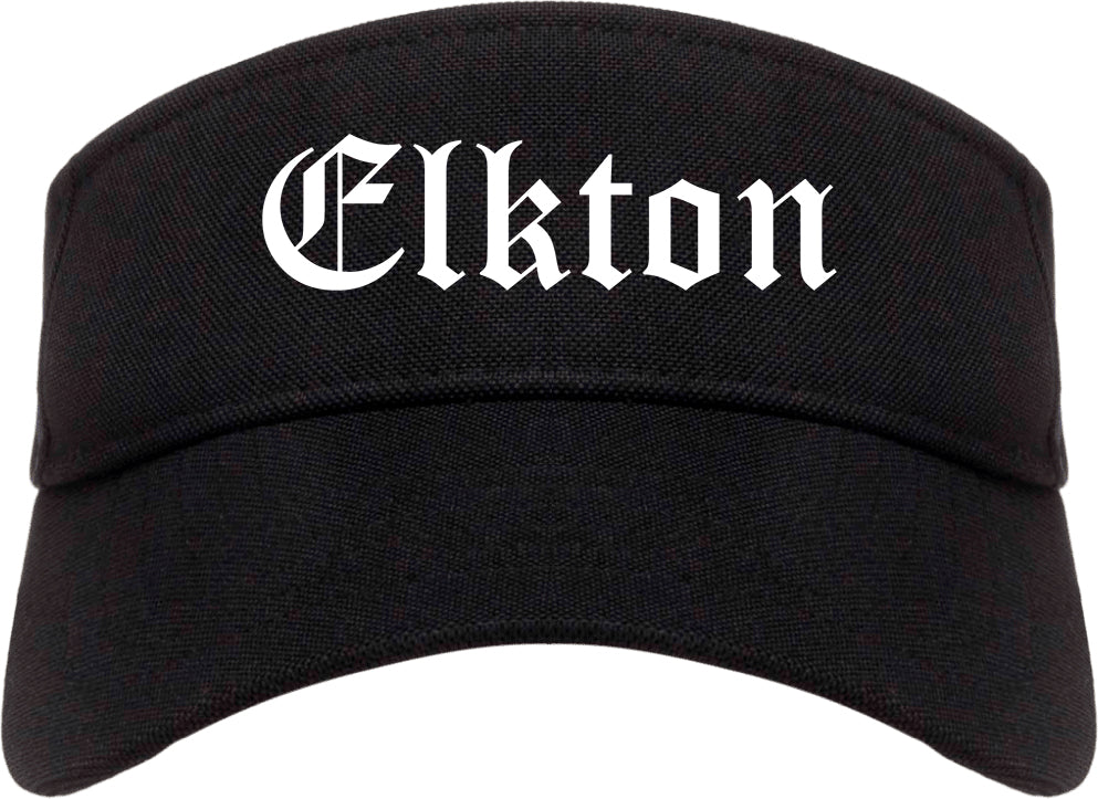 Elkton Maryland MD Old English Mens Visor Cap Hat Black