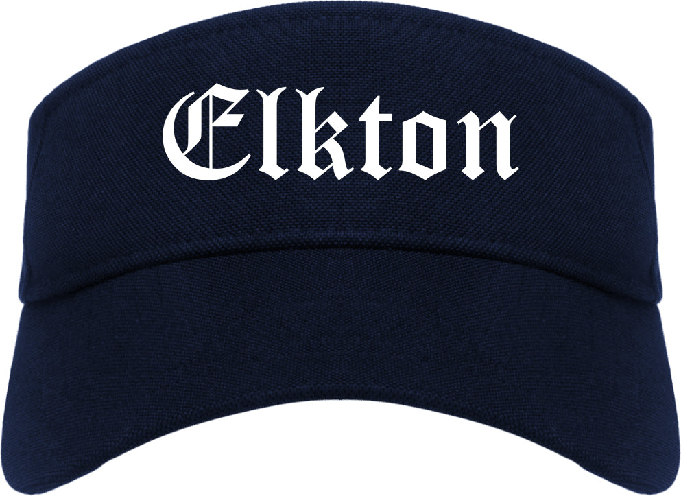 Elkton Maryland MD Old English Mens Visor Cap Hat Navy Blue