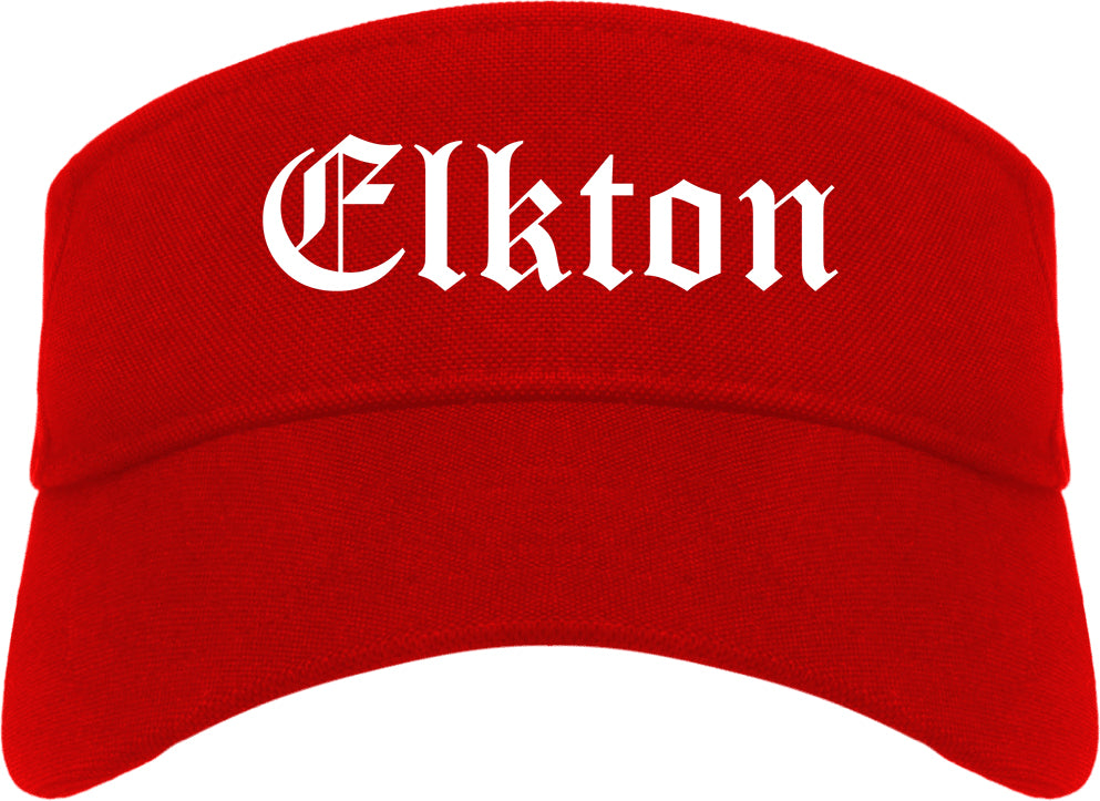 Elkton Maryland MD Old English Mens Visor Cap Hat Red