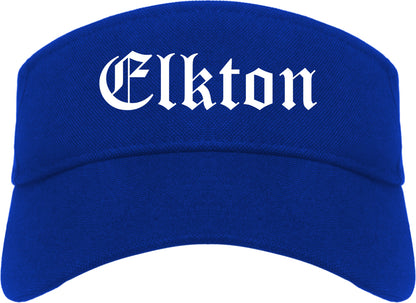 Elkton Maryland MD Old English Mens Visor Cap Hat Royal Blue