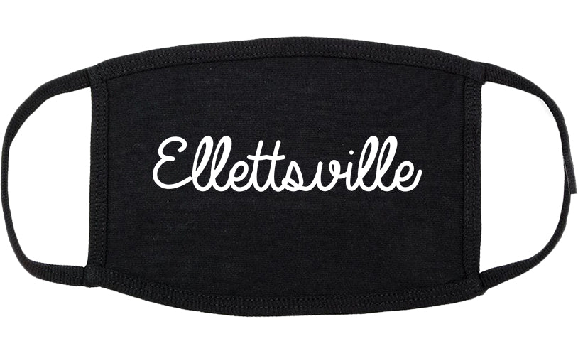Ellettsville Indiana IN Script Cotton Face Mask Black