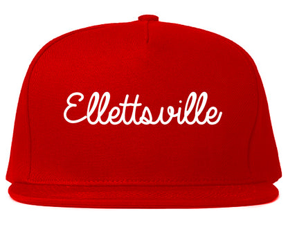 Ellettsville Indiana IN Script Mens Snapback Hat Red