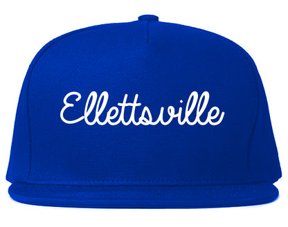 Ellettsville Indiana IN Script Mens Snapback Hat Royal Blue