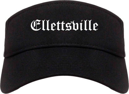 Ellettsville Indiana IN Old English Mens Visor Cap Hat Black