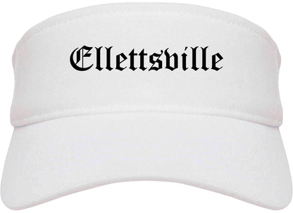 Ellettsville Indiana IN Old English Mens Visor Cap Hat White