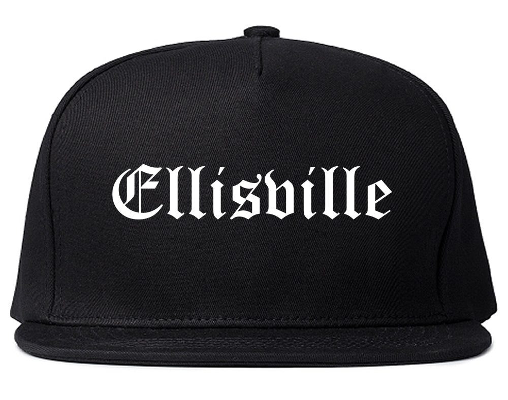 Ellisville Mississippi MS Old English Mens Snapback Hat Black