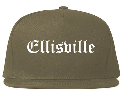 Ellisville Mississippi MS Old English Mens Snapback Hat Grey