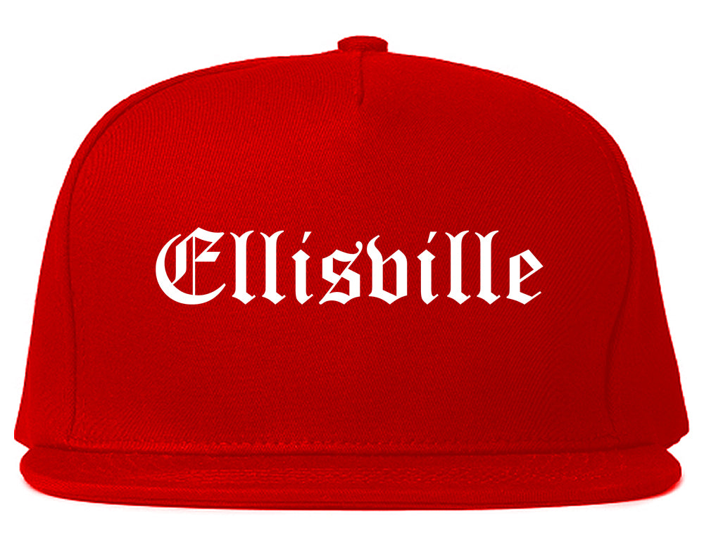 Ellisville Mississippi MS Old English Mens Snapback Hat Red