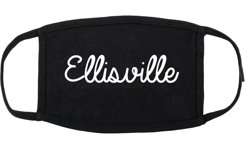 Ellisville Missouri MO Script Cotton Face Mask Black
