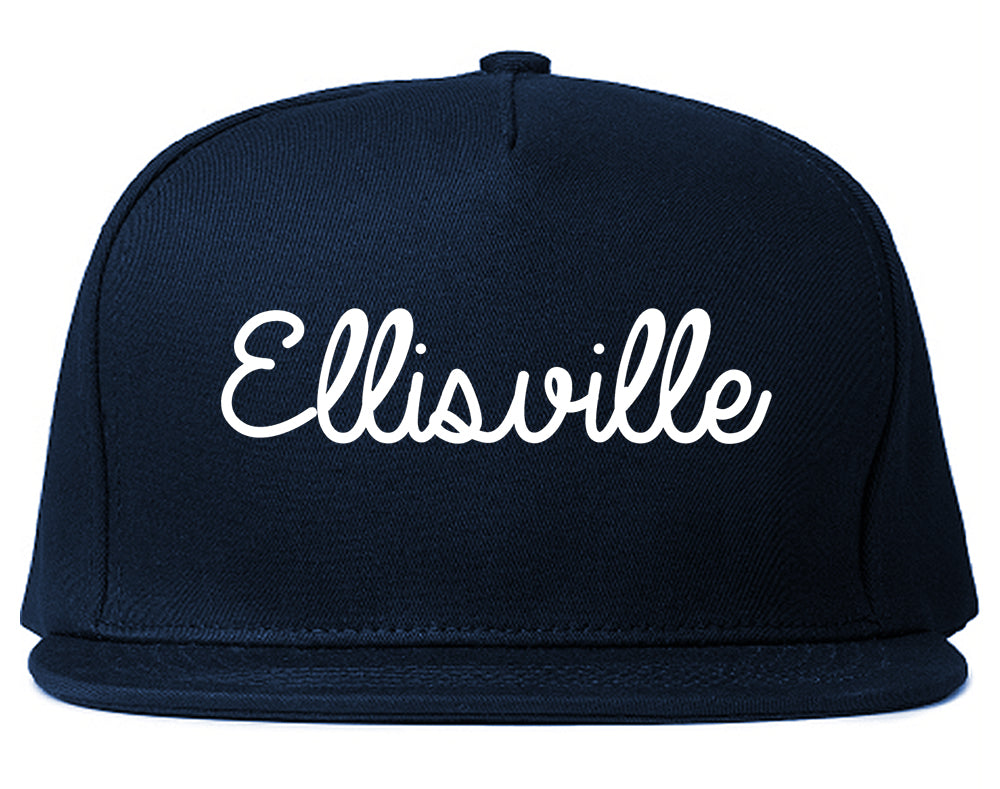 Ellisville Missouri MO Script Mens Snapback Hat Navy Blue