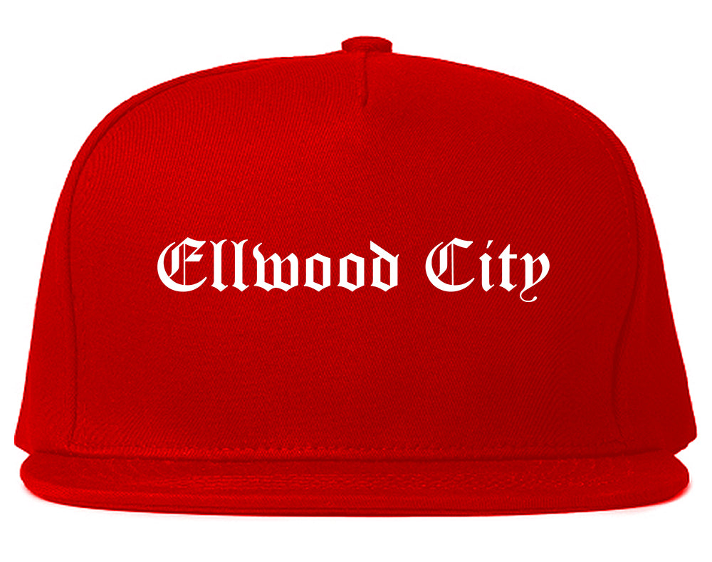 Ellwood City Pennsylvania PA Old English Mens Snapback Hat Red