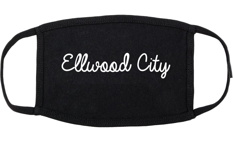 Ellwood City Pennsylvania PA Script Cotton Face Mask Black