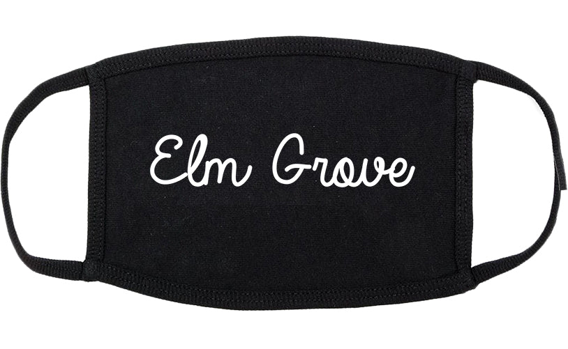 Elm Grove Wisconsin WI Script Cotton Face Mask Black