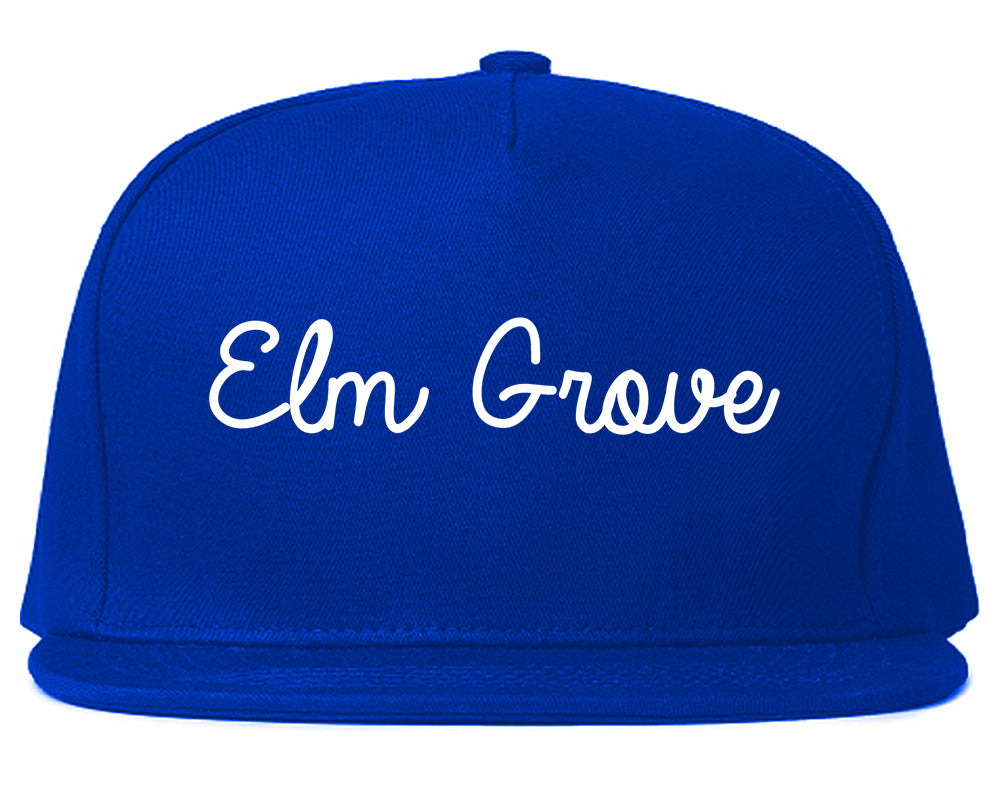 Elm Grove Wisconsin WI Script Mens Snapback Hat Royal Blue