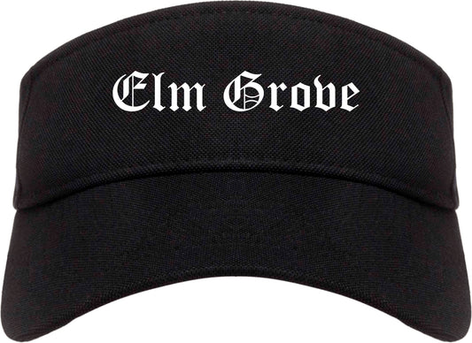 Elm Grove Wisconsin WI Old English Mens Visor Cap Hat Black