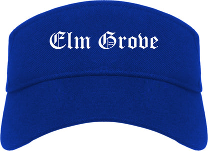Elm Grove Wisconsin WI Old English Mens Visor Cap Hat Royal Blue