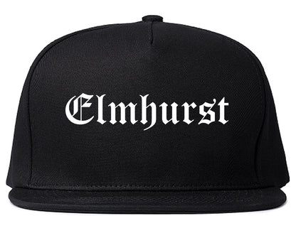 Elmhurst Illinois IL Old English Mens Snapback Hat Black