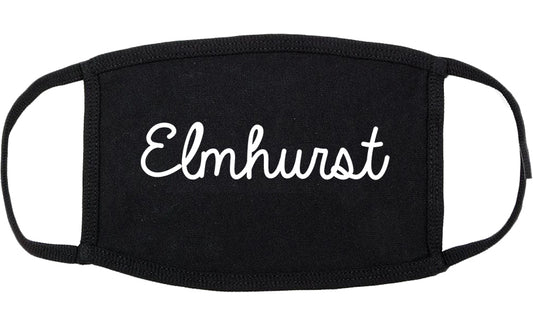 Elmhurst Illinois IL Script Cotton Face Mask Black