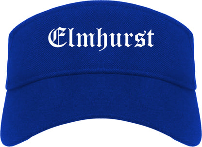 Elmhurst Illinois IL Old English Mens Visor Cap Hat Royal Blue