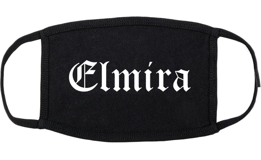 Elmira New York NY Old English Cotton Face Mask Black