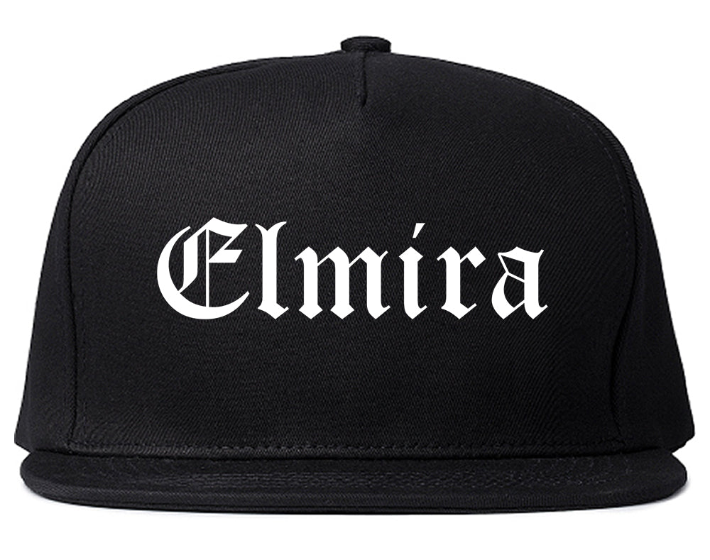 Elmira New York NY Old English Mens Snapback Hat Black