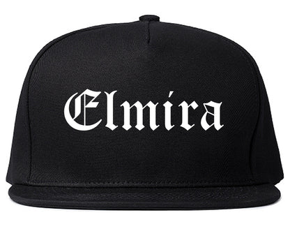 Elmira New York NY Old English Mens Snapback Hat Black