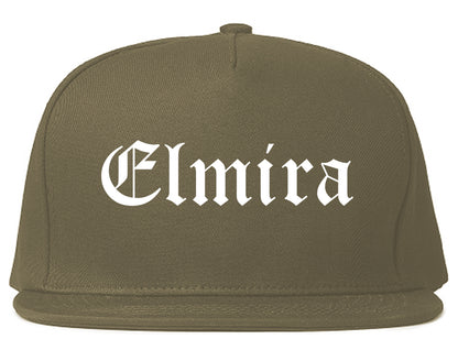 Elmira New York NY Old English Mens Snapback Hat Grey
