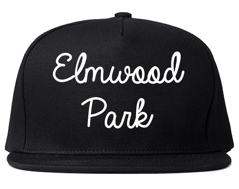 Elmwood Park Illinois IL Script Mens Snapback Hat Black