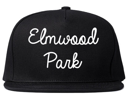 Elmwood Park Illinois IL Script Mens Snapback Hat Black