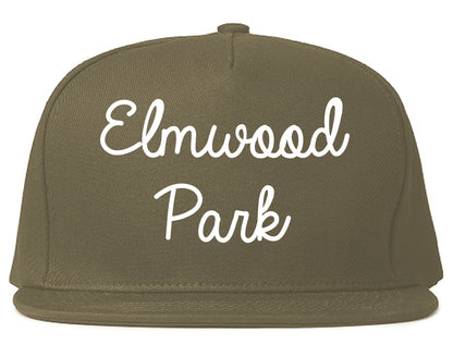 Elmwood Park Illinois IL Script Mens Snapback Hat Grey