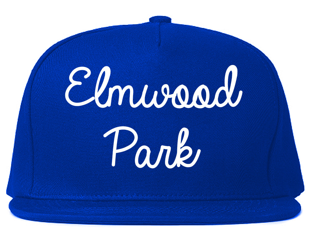 Elmwood Park Illinois IL Script Mens Snapback Hat Royal Blue