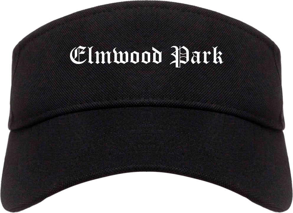 Elmwood Park Illinois IL Old English Mens Visor Cap Hat Black
