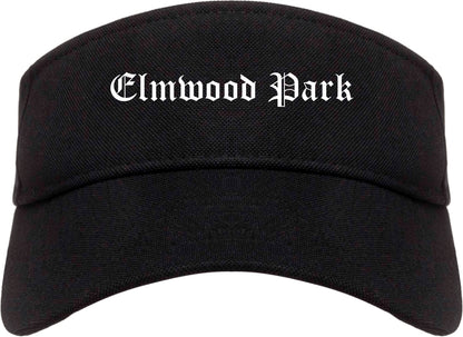 Elmwood Park Illinois IL Old English Mens Visor Cap Hat Black