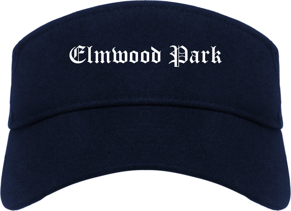 Elmwood Park Illinois IL Old English Mens Visor Cap Hat Navy Blue