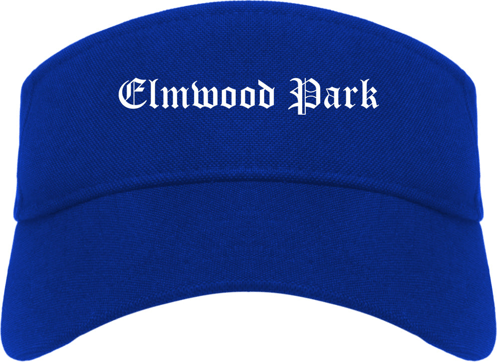 Elmwood Park Illinois IL Old English Mens Visor Cap Hat Royal Blue