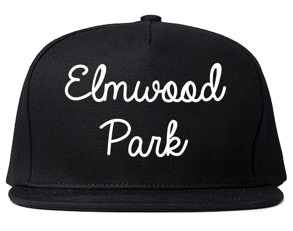 Elmwood Park New Jersey NJ Script Mens Snapback Hat Black