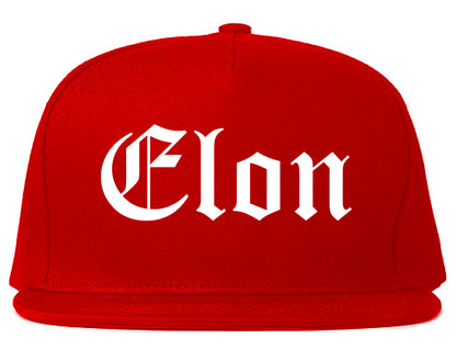 Elon North Carolina NC Old English Mens Snapback Hat Red